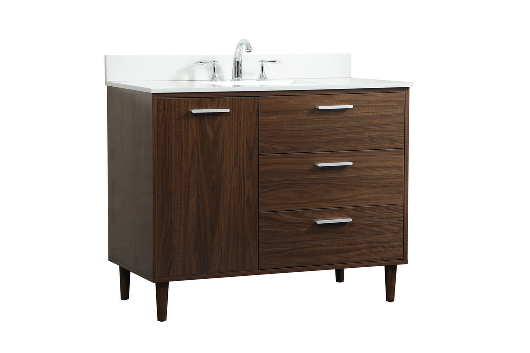 Elegant Lighting VF47042MWT-BS Vanity Sink Set, Walnut