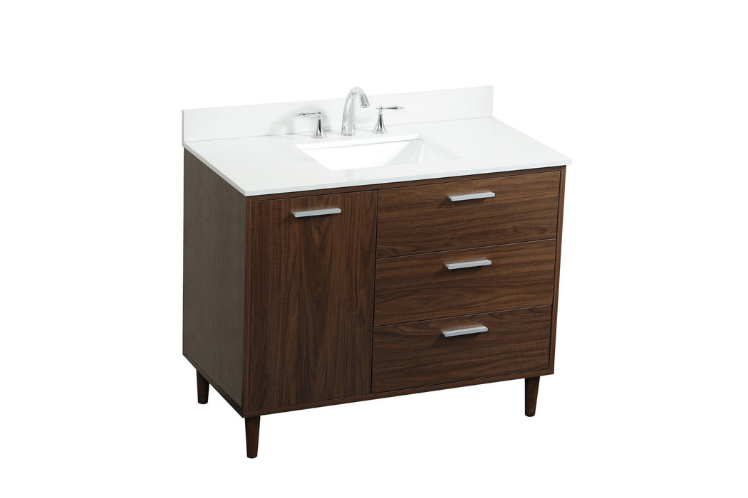 Elegant Lighting VF47042MWT-BS Vanity Sink Set, Walnut