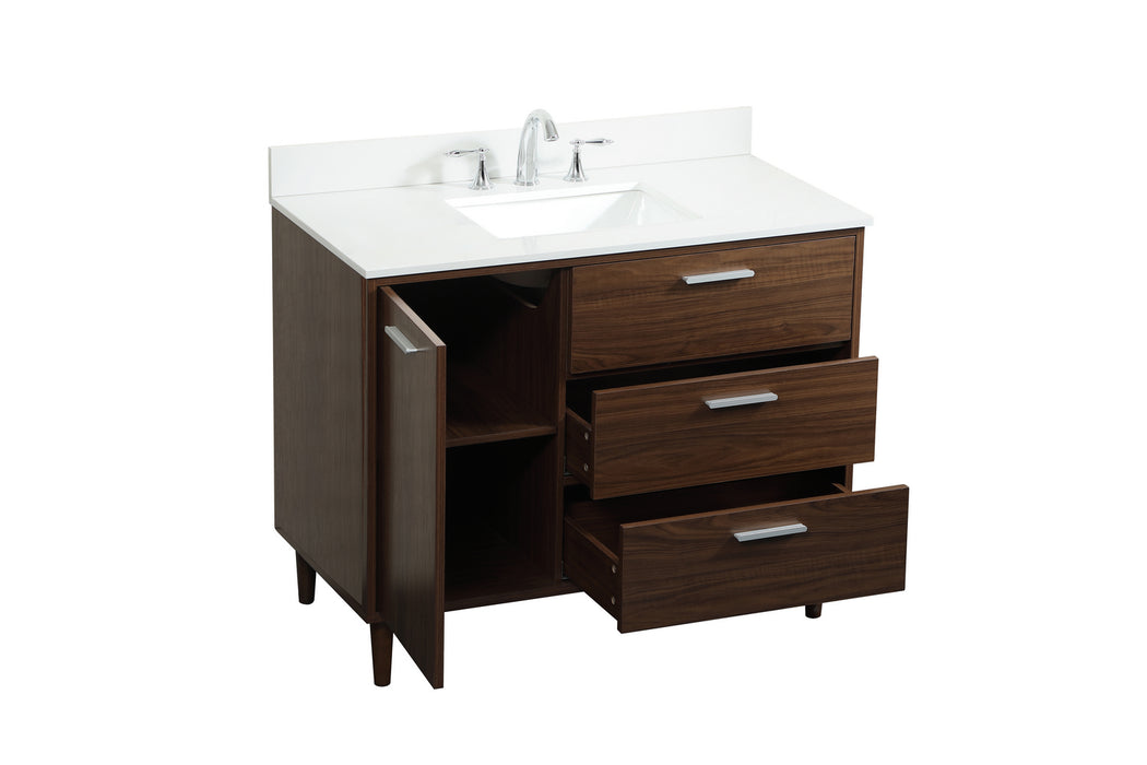 Elegant Lighting VF47042MWT-BS Vanity Sink Set, Walnut