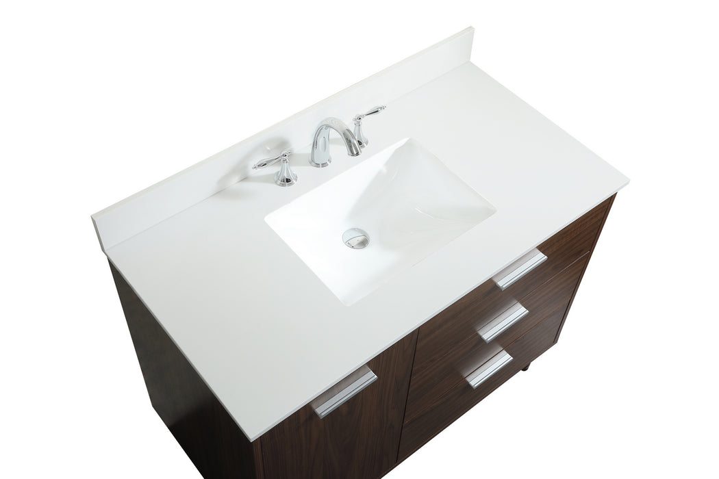 Elegant Lighting VF47042MWT-BS Vanity Sink Set, Walnut