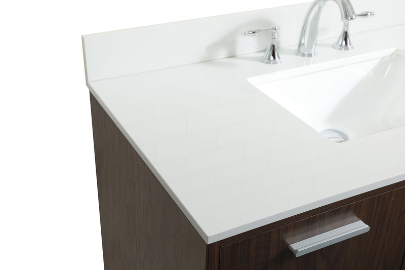 Elegant Lighting VF47042MWT-BS Vanity Sink Set, Walnut