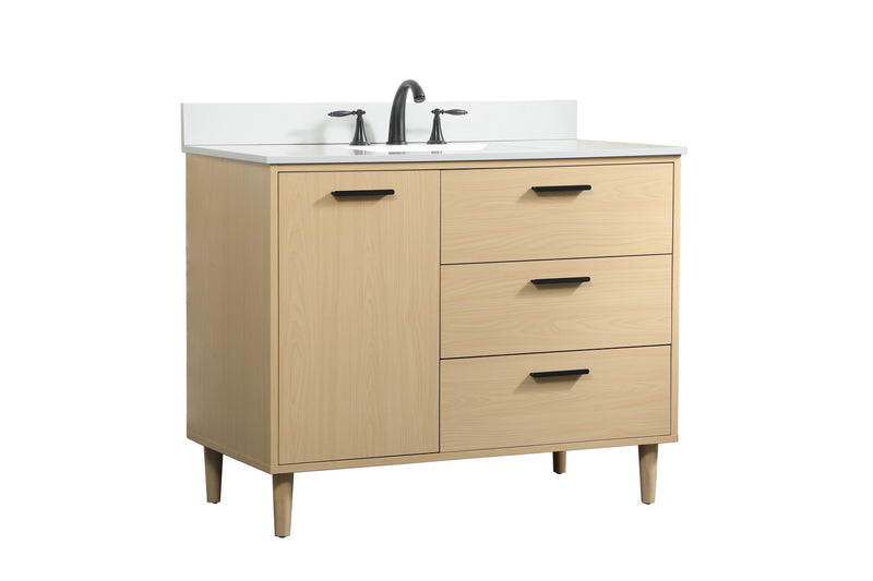 Elegant Lighting VF47042MMP-BS Vanity Sink Set, Maple
