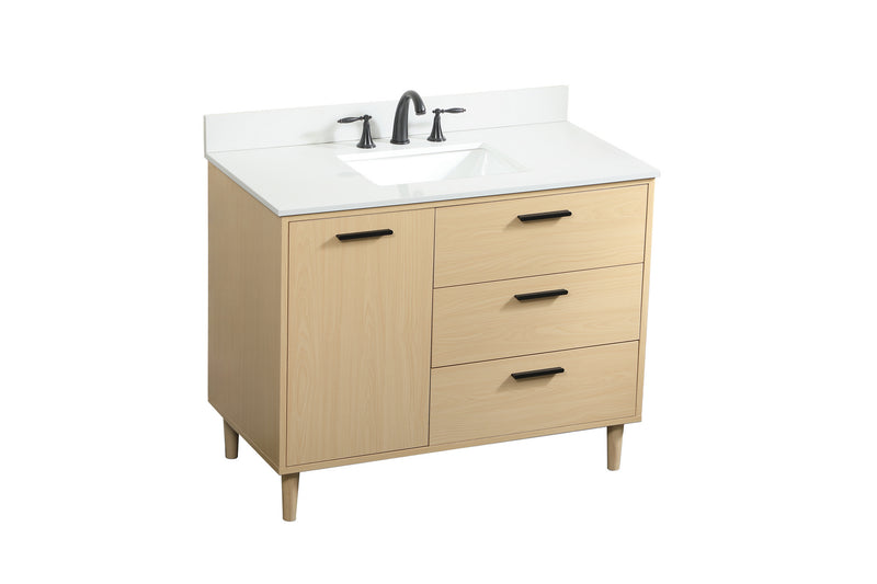 Elegant Lighting VF47042MMP-BS Vanity Sink Set, Maple