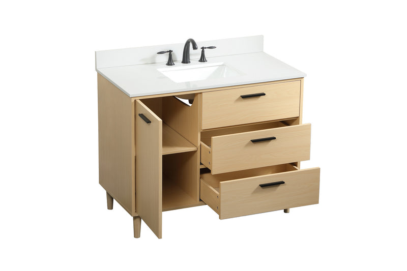 Elegant Lighting VF47042MMP-BS Vanity Sink Set, Maple