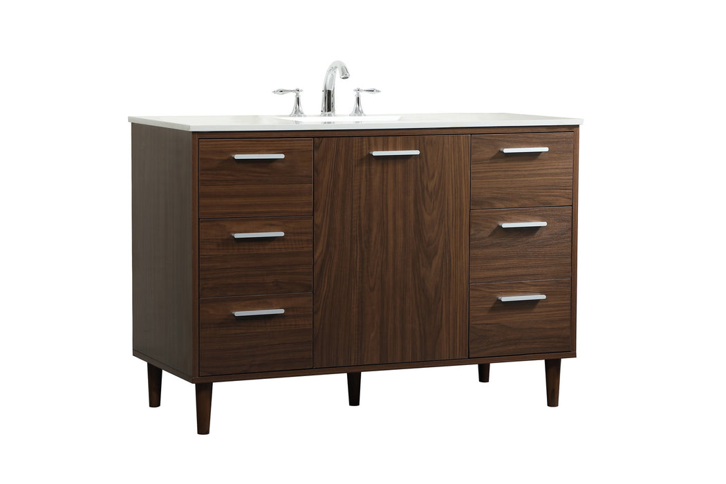 Elegant Lighting VF47048MWT Vanity Sink Set, Walnut
