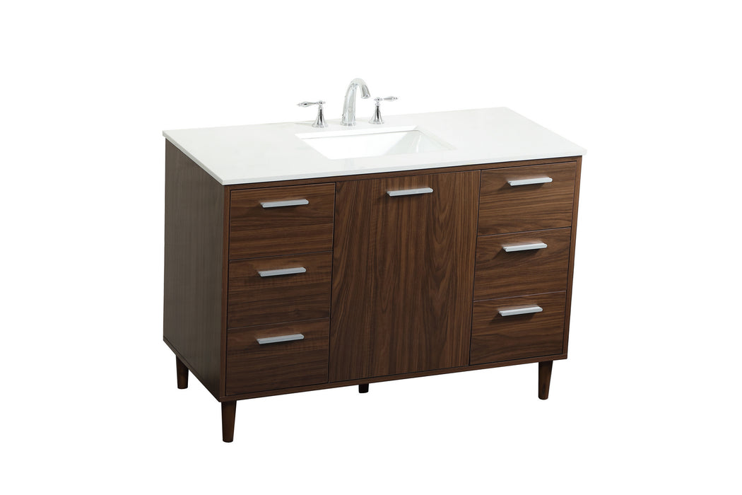 Elegant Lighting VF47048MWT Vanity Sink Set, Walnut