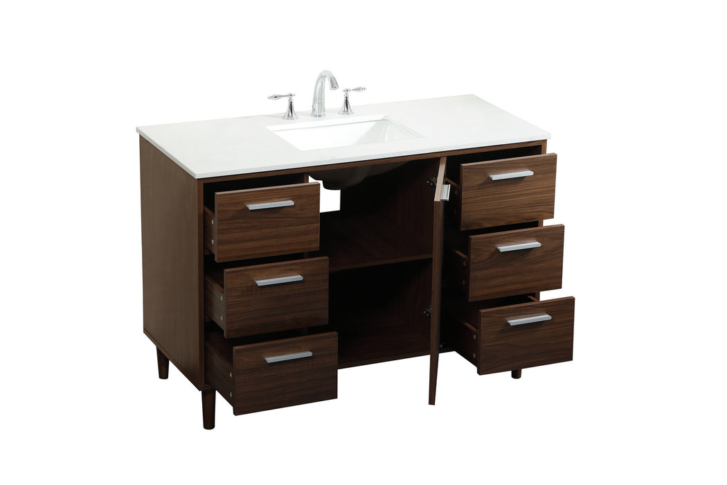 Elegant Lighting VF47048MWT Vanity Sink Set, Walnut