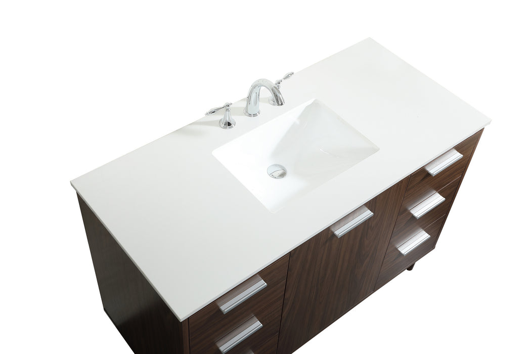 Elegant Lighting VF47048MWT Vanity Sink Set, Walnut