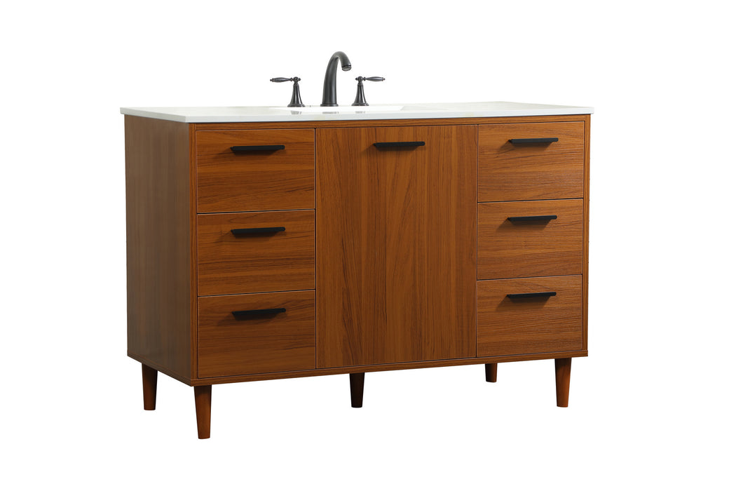 Elegant Lighting VF47048MTK Vanity Sink Set, Teak