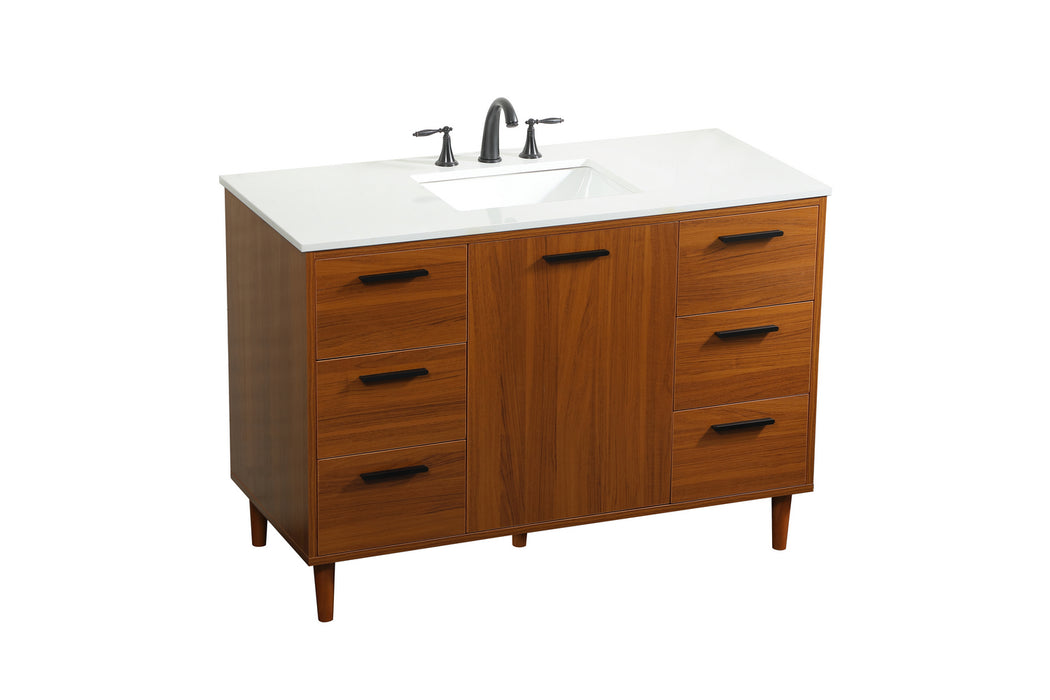 Elegant Lighting VF47048MTK Vanity Sink Set, Teak