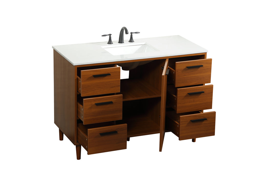 Elegant Lighting VF47048MTK Vanity Sink Set, Teak