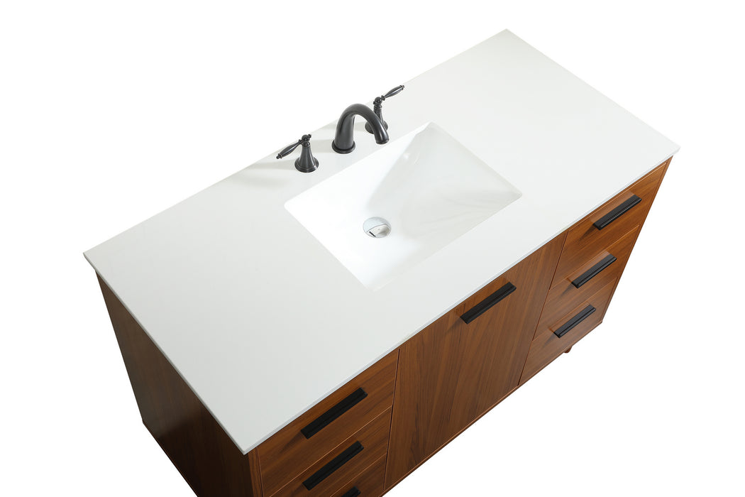 Elegant Lighting VF47048MTK Vanity Sink Set, Teak
