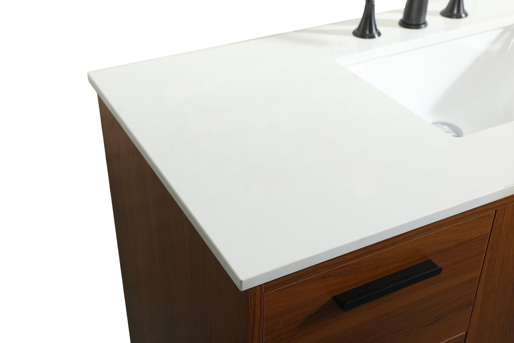 Elegant Lighting VF47048MTK Vanity Sink Set, Teak