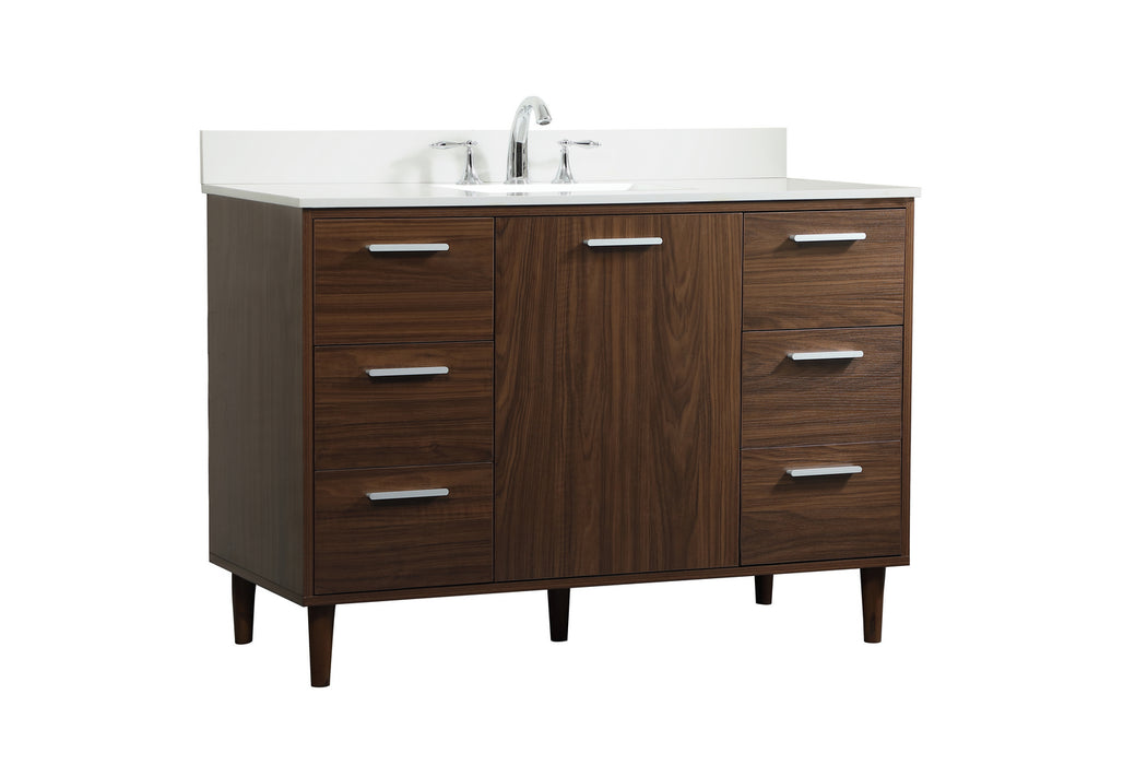 Elegant Lighting VF47048MWT-BS Vanity Sink Set, Walnut