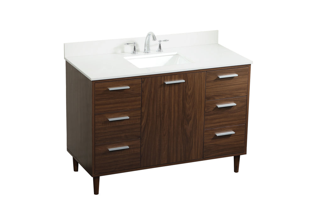 Elegant Lighting VF47048MWT-BS Vanity Sink Set, Walnut