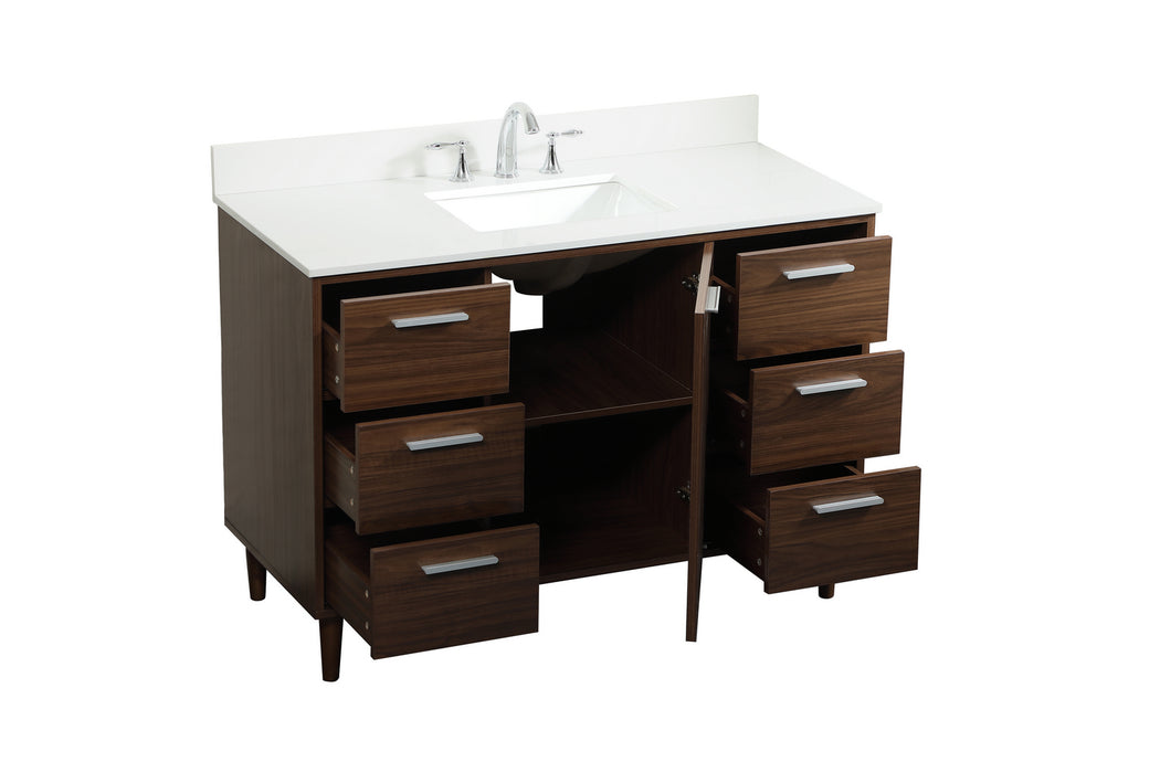 Elegant Lighting VF47048MWT-BS Vanity Sink Set, Walnut