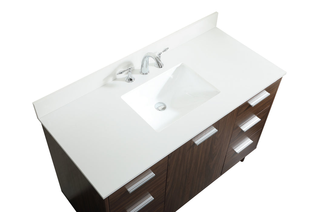 Elegant Lighting VF47048MWT-BS Vanity Sink Set, Walnut