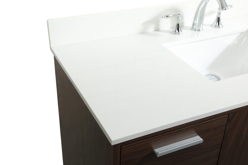 Elegant Lighting VF47048MWT-BS Vanity Sink Set, Walnut