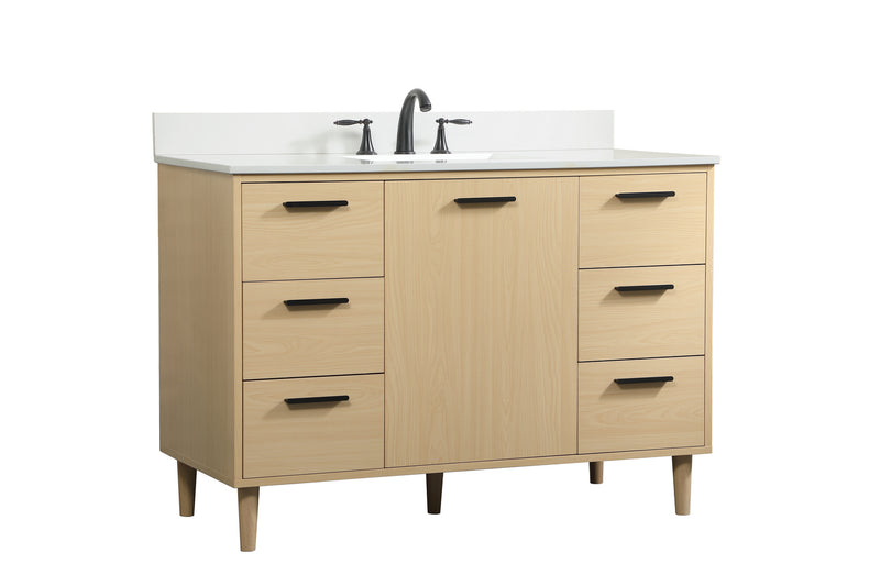 Elegant Lighting VF47048MMP-BS Vanity Sink Set, Maple