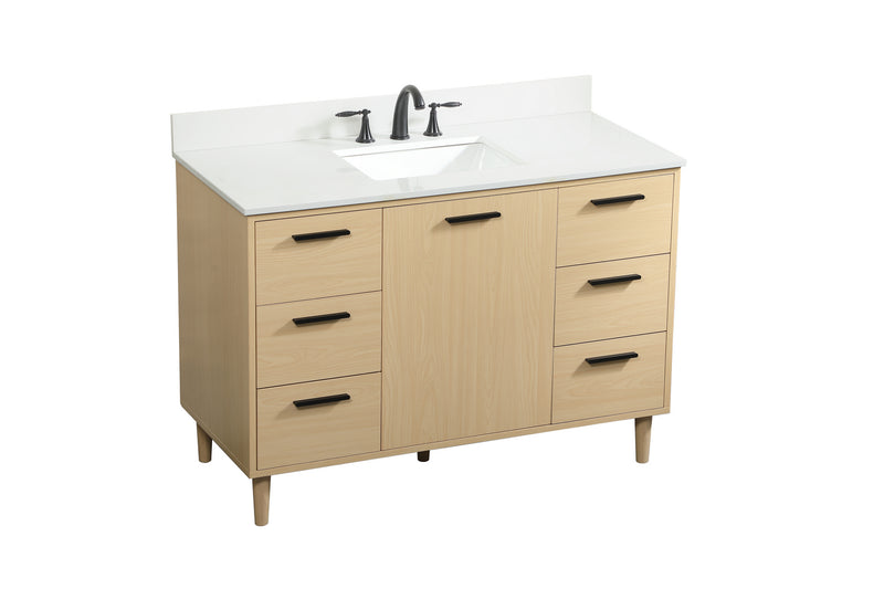 Elegant Lighting VF47048MMP-BS Vanity Sink Set, Maple
