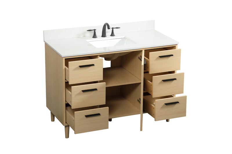 Elegant Lighting VF47048MMP-BS Vanity Sink Set, Maple