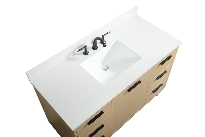 Elegant Lighting VF47048MMP-BS Vanity Sink Set, Maple