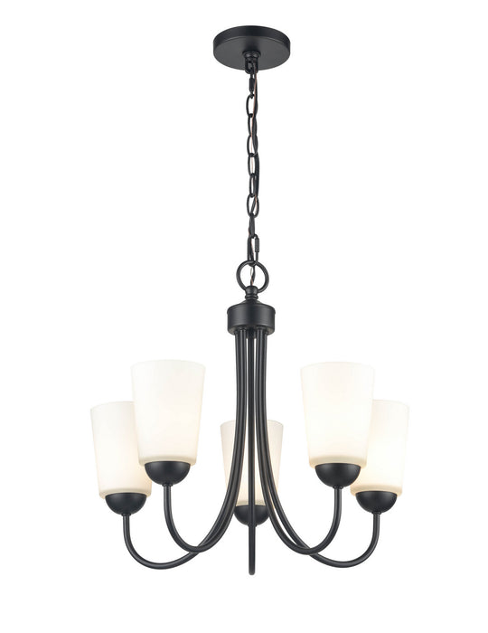 Millennium 9805-MB Five Light Chandelier, Matte Black