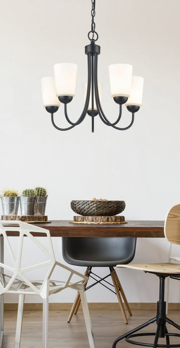 Millennium 9805-MB Five Light Chandelier, Matte Black