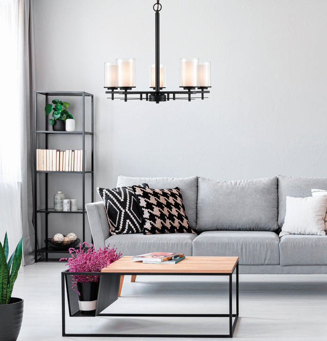 Millennium 5515-MB Five Light Chandelier, Matte Black