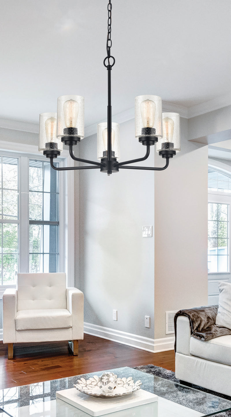 Millennium 9605-MB Five Light Chandelier, Matte Black