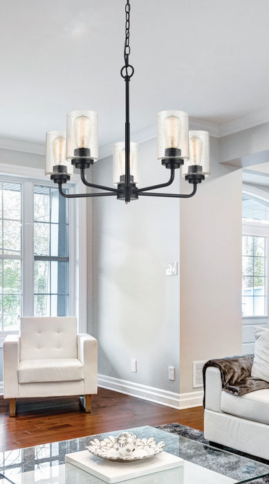 Millennium 9605-MB Five Light Chandelier, Matte Black