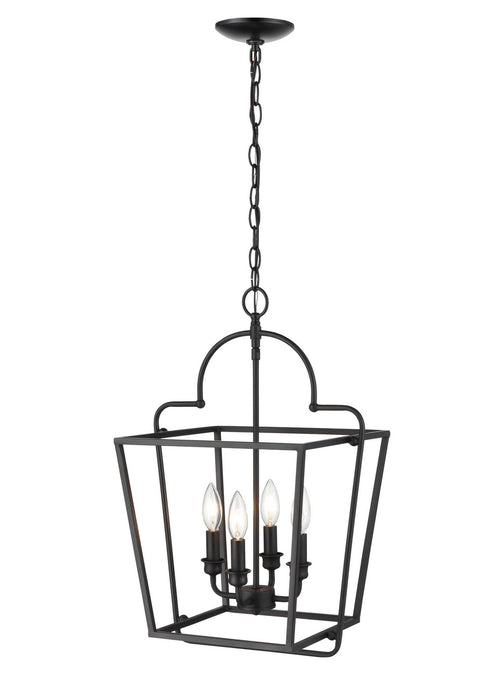Millennium 3237-MB Four Light Pendant, Matte Black