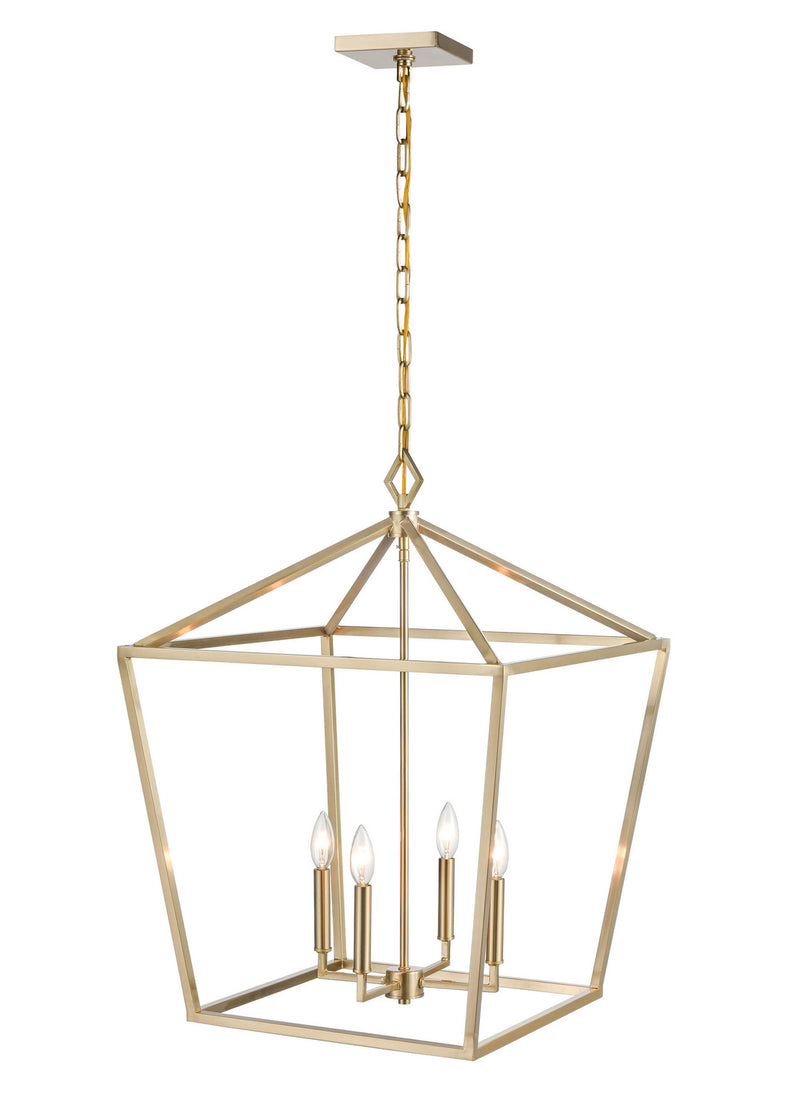 Millennium 3254-MG Four Light Pendant, Modern Gold