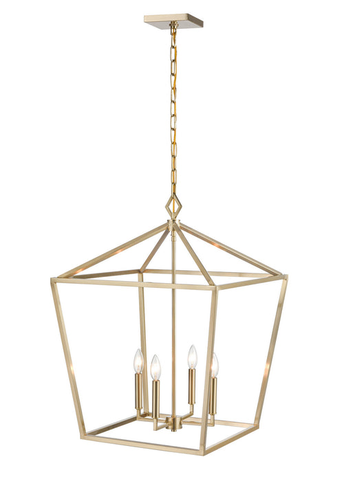 Millennium 3254-MG Four Light Pendant, Modern Gold