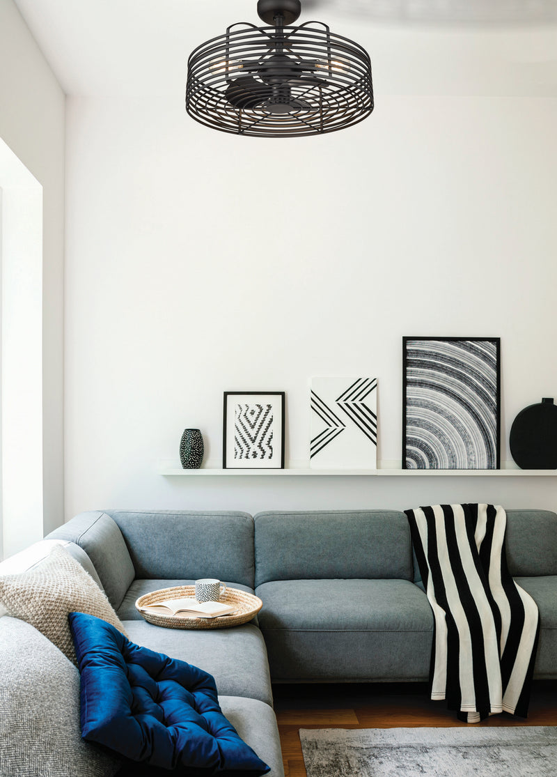 Millennium 8223-MB Three Light Fandelier, Matte Black