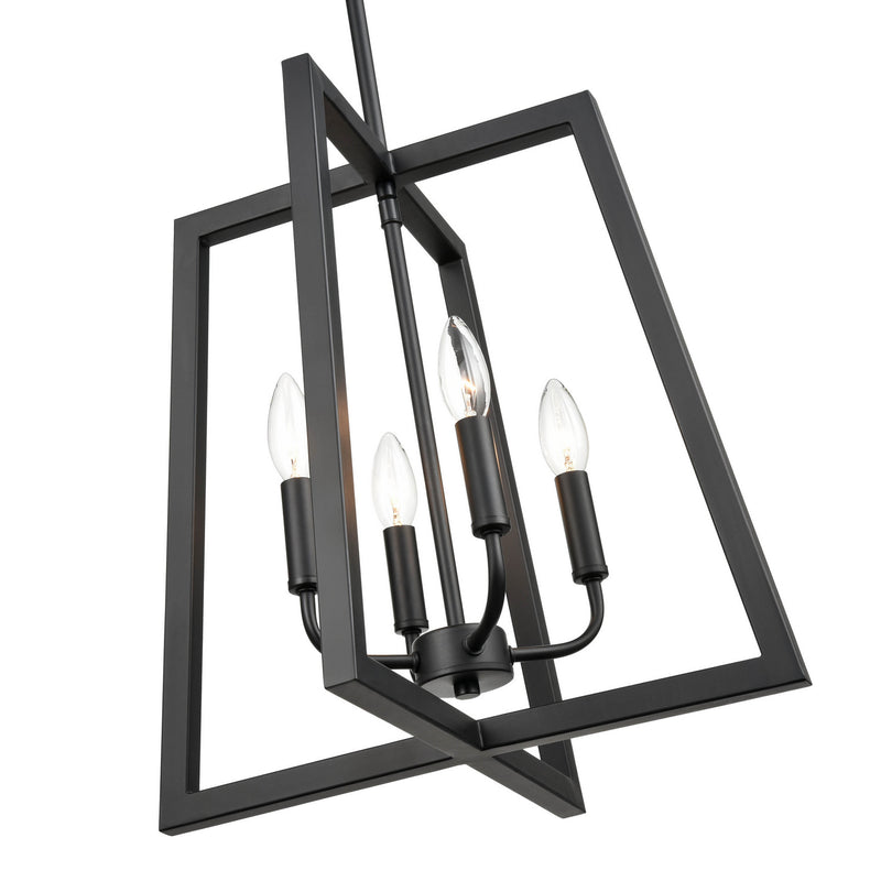 Millennium 8144-MB Four Light Pendant, Matte Black