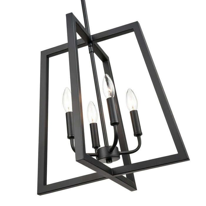 Millennium 8144-MB Four Light Pendant, Matte Black