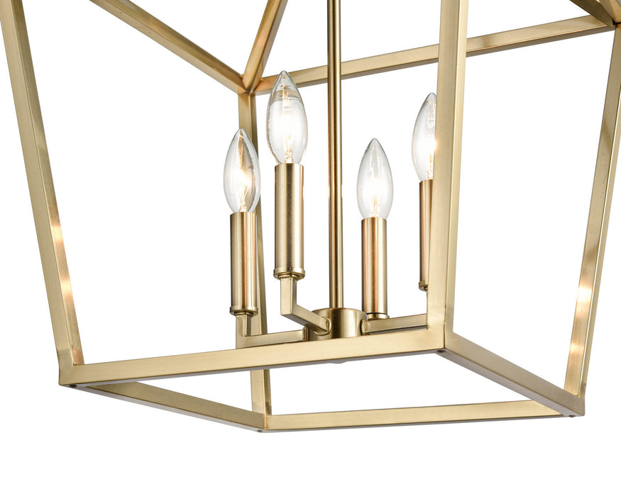 Millennium 3244-MG Four Light Pendant, Modern Gold