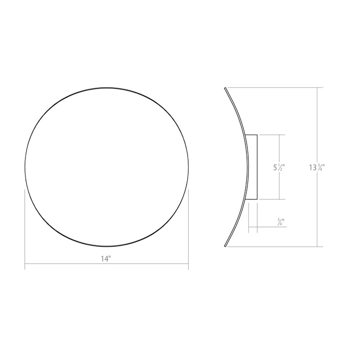 Sonneman 1761.18 LED Wall Sconce, Dove Gray