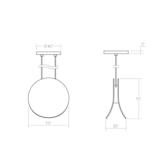 Sonneman 1765.18 LED Pendant, Dove Gray