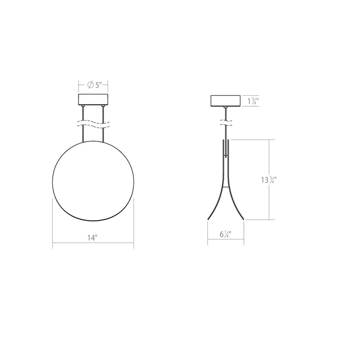 Sonneman 1767.18 LED Pendant, Dove Gray