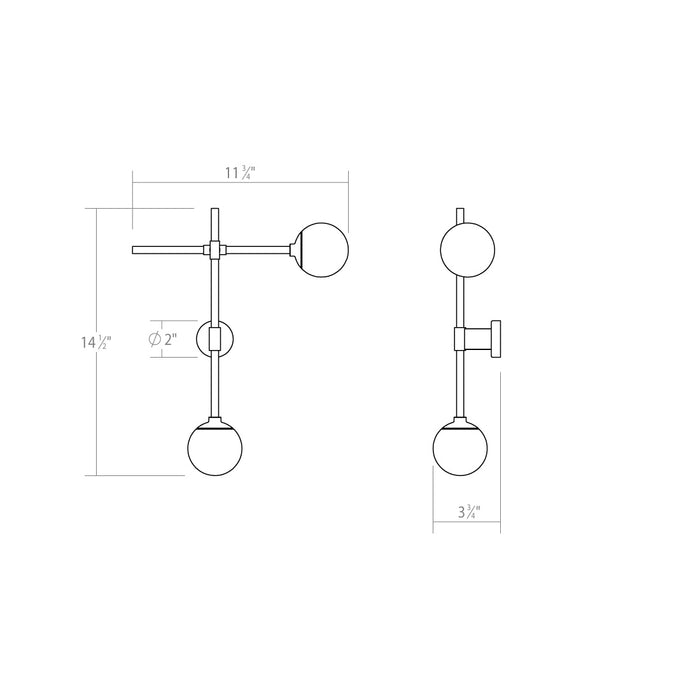 Sonneman 2062.25 LED Wall Sconce, Satin Black