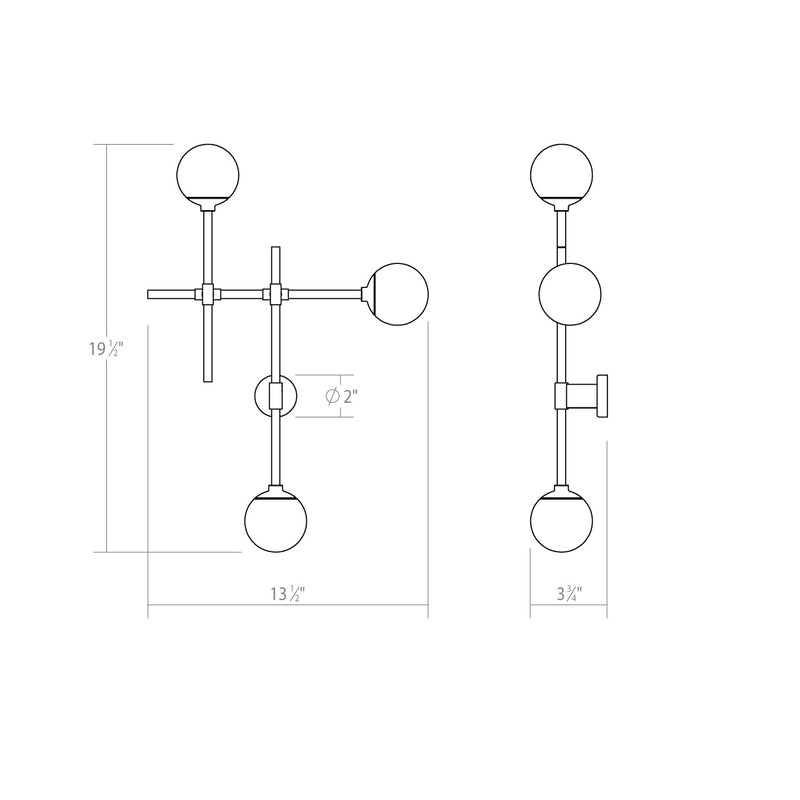 Sonneman 2063.25 LED Wall Sconce, Satin Black