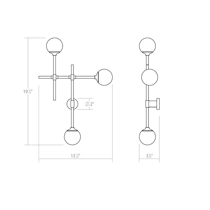 Sonneman 2063.25 LED Wall Sconce, Satin Black
