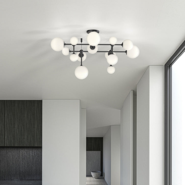 Sonneman 2069.25 LED Semi-Flush Mount, Satin Black