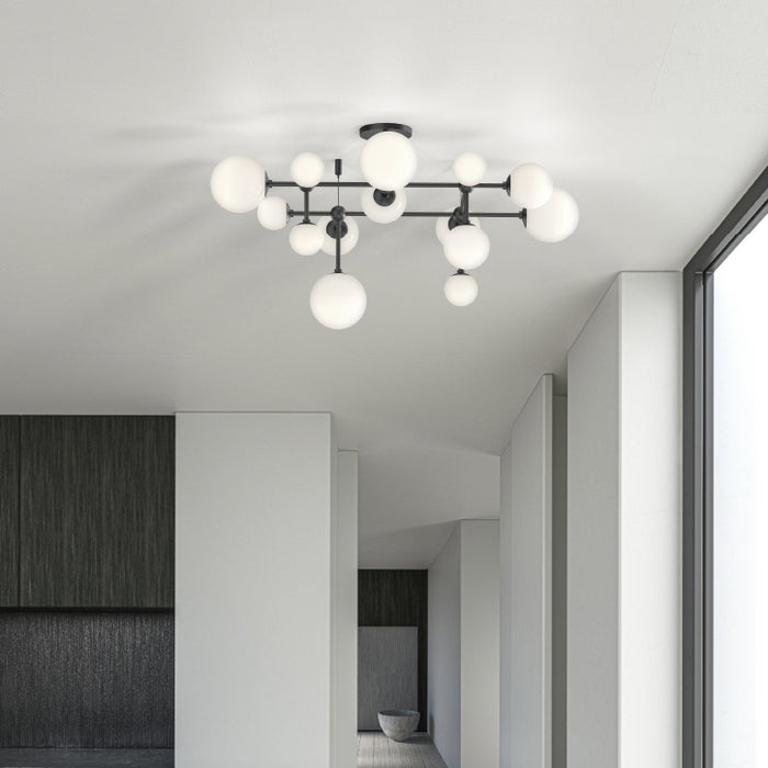 Sonneman 2069.25 LED Semi-Flush Mount, Satin Black
