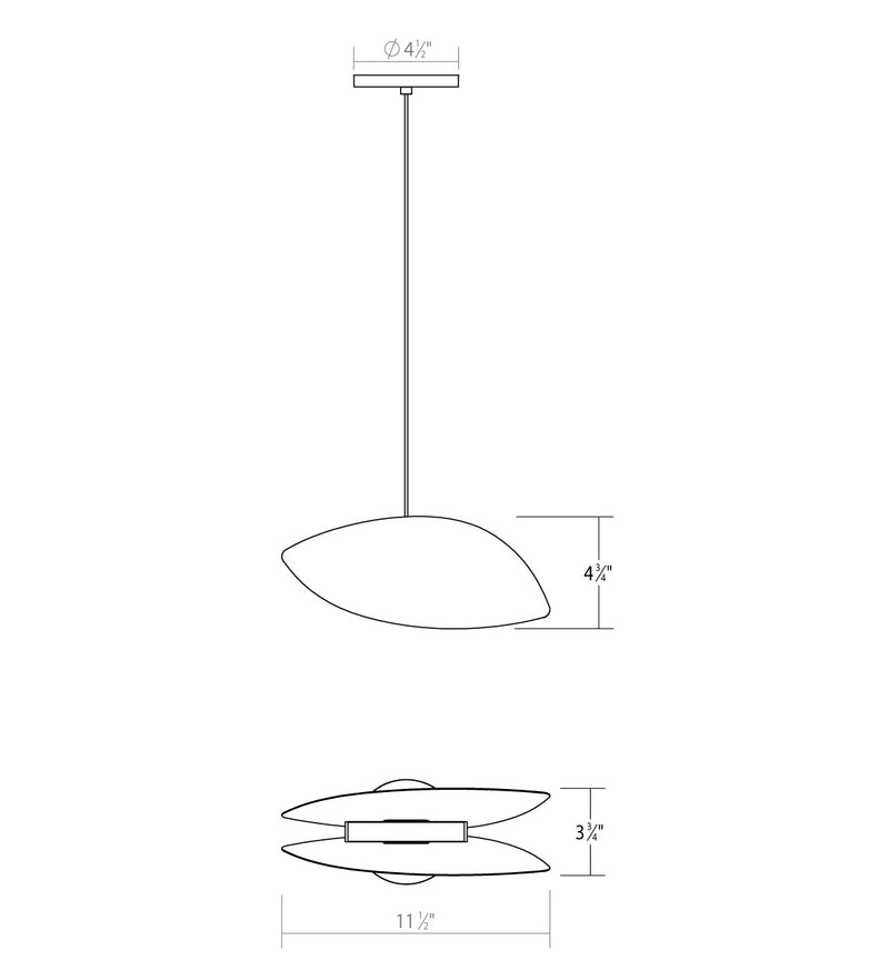 Sonneman 2901.25-BW LED Pendant, Satin Black