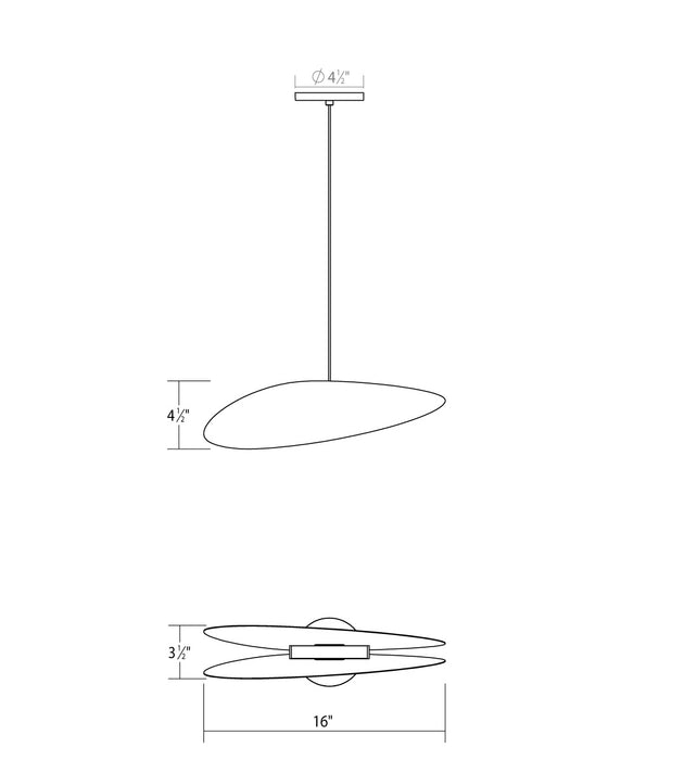 Sonneman 2901.25-CK LED Pendant, Satin Black