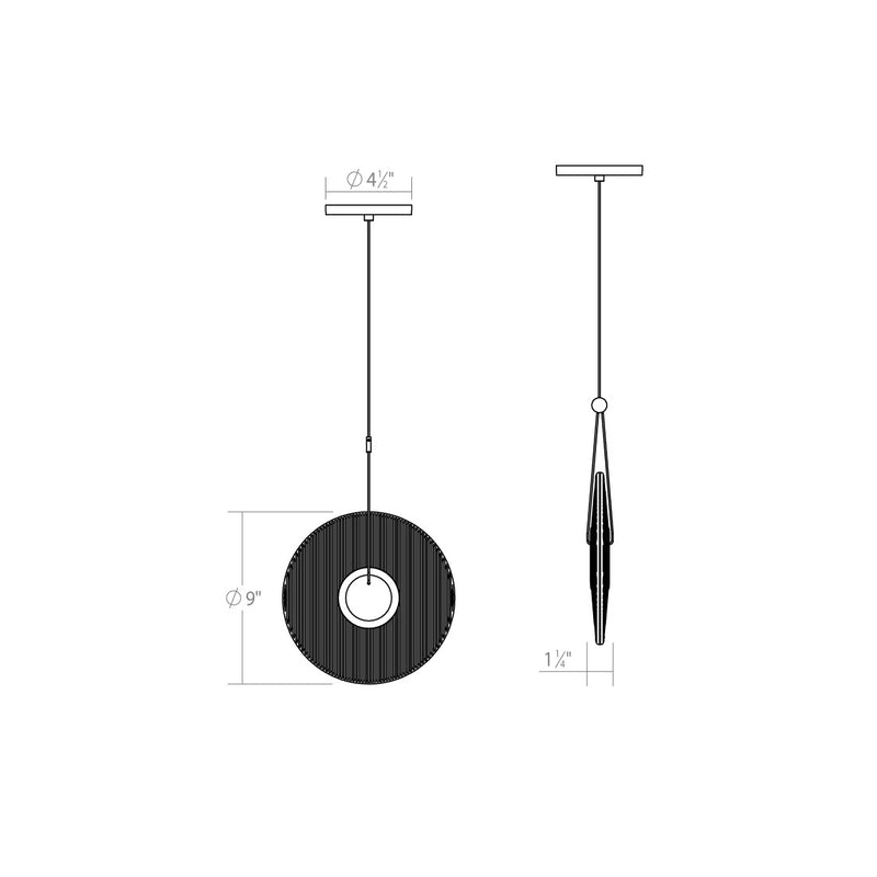 Sonneman 3111.25C LED Pendant, Satin Black