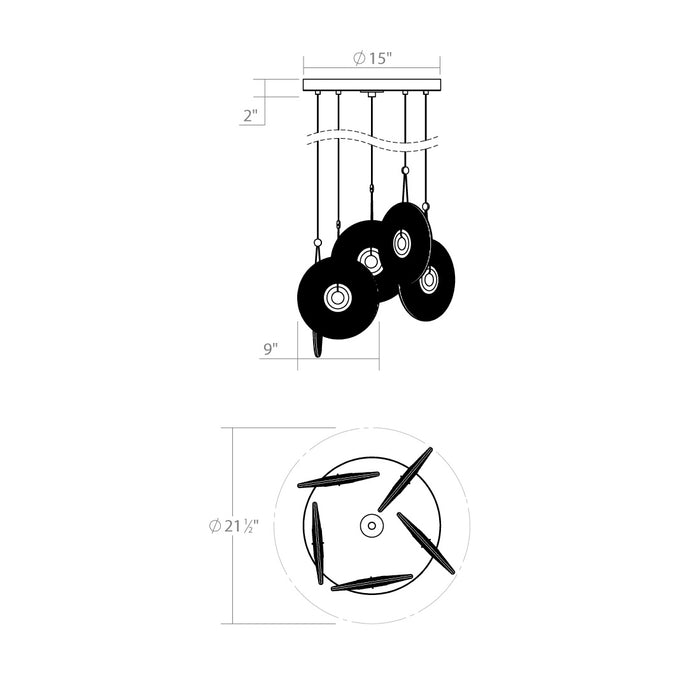 Sonneman 3115.25C LED Pendant, Satin Black